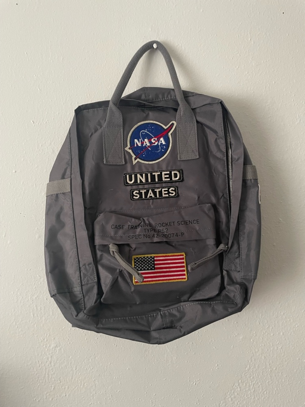 NASA Patch Gray Men’s Backpack with United States Patch